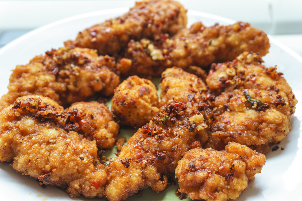 China Kitchen - Spicy,Breaded,Chicken,Fingers,With,Red,Sichuan,Chilis,And,Chili