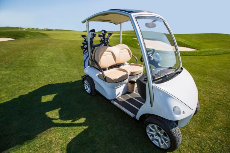 Golf buggy parked