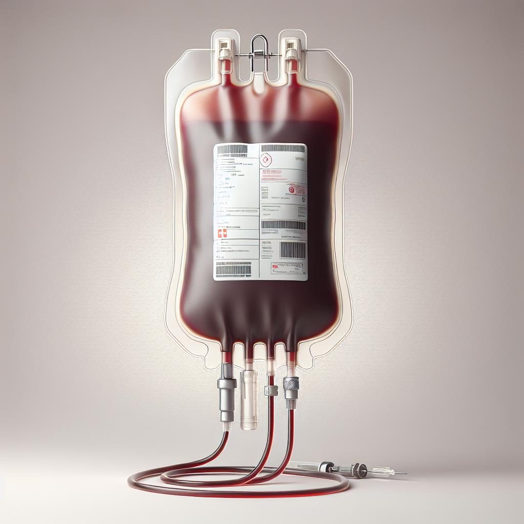 Empty blood donation bag
