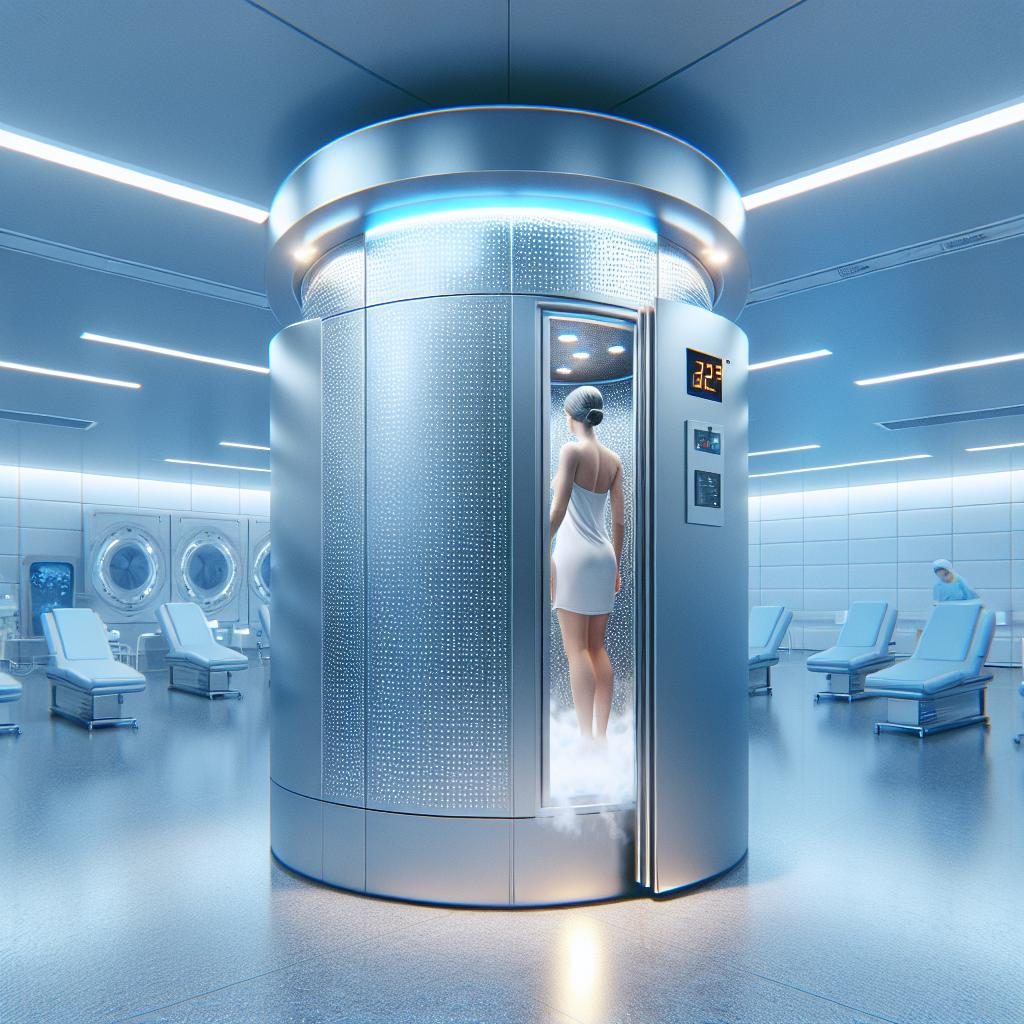 "Cryotherapy chamber in operation"