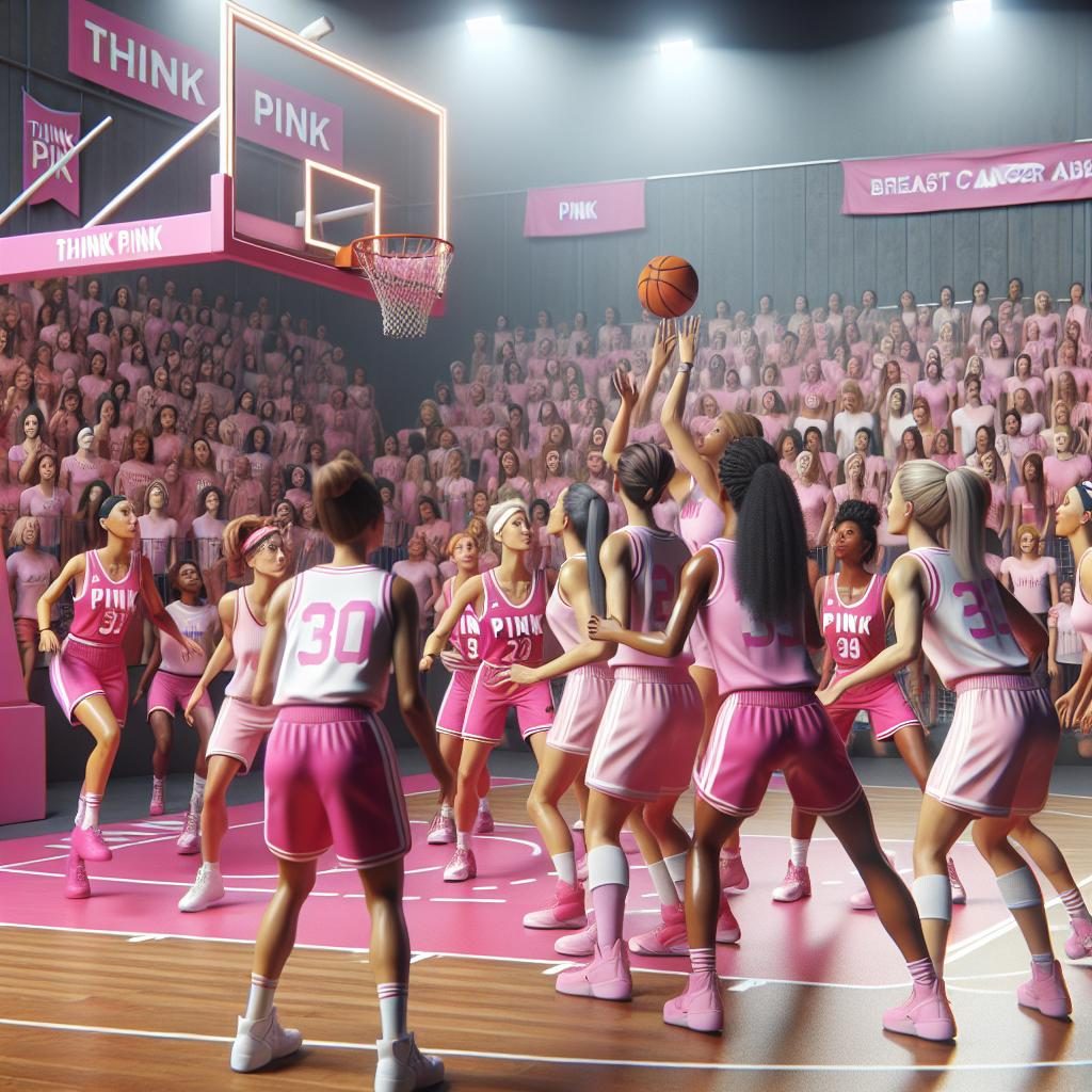 Women's basketball "Think Pink" event