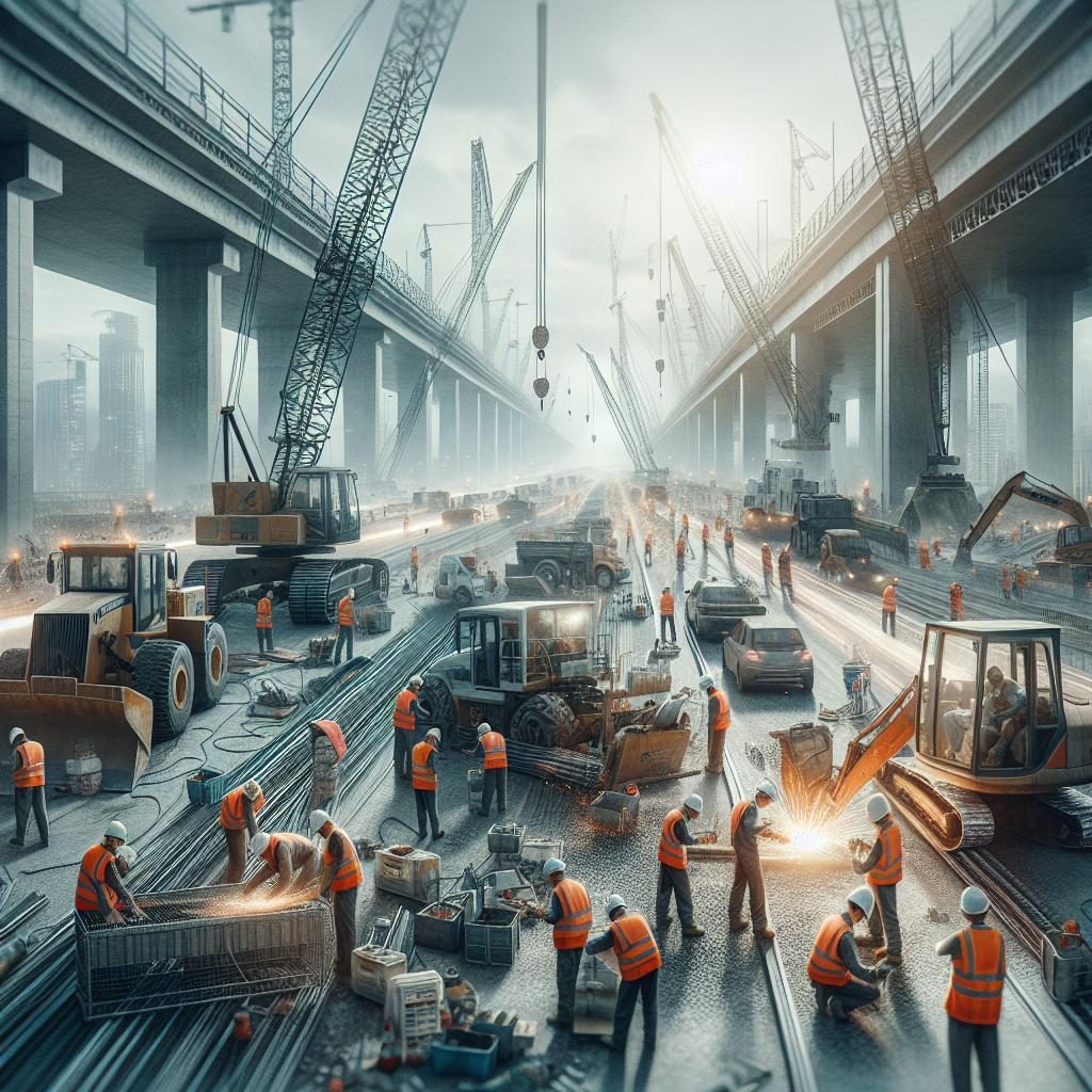 Construction site on highway