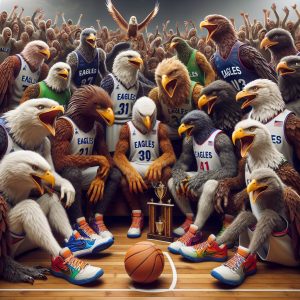 "Eagles Celebrating Basketball Victory"