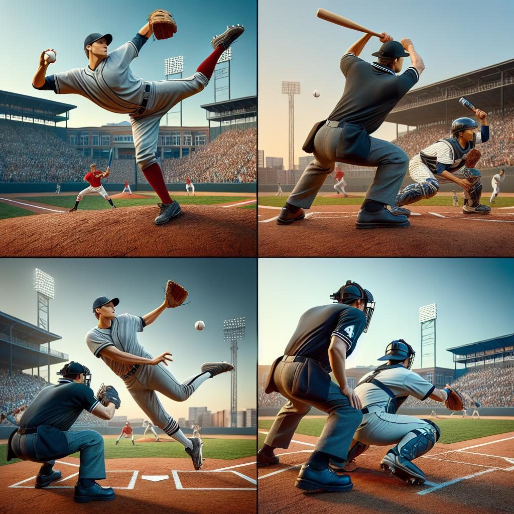 Baseball doubleheader action shots.