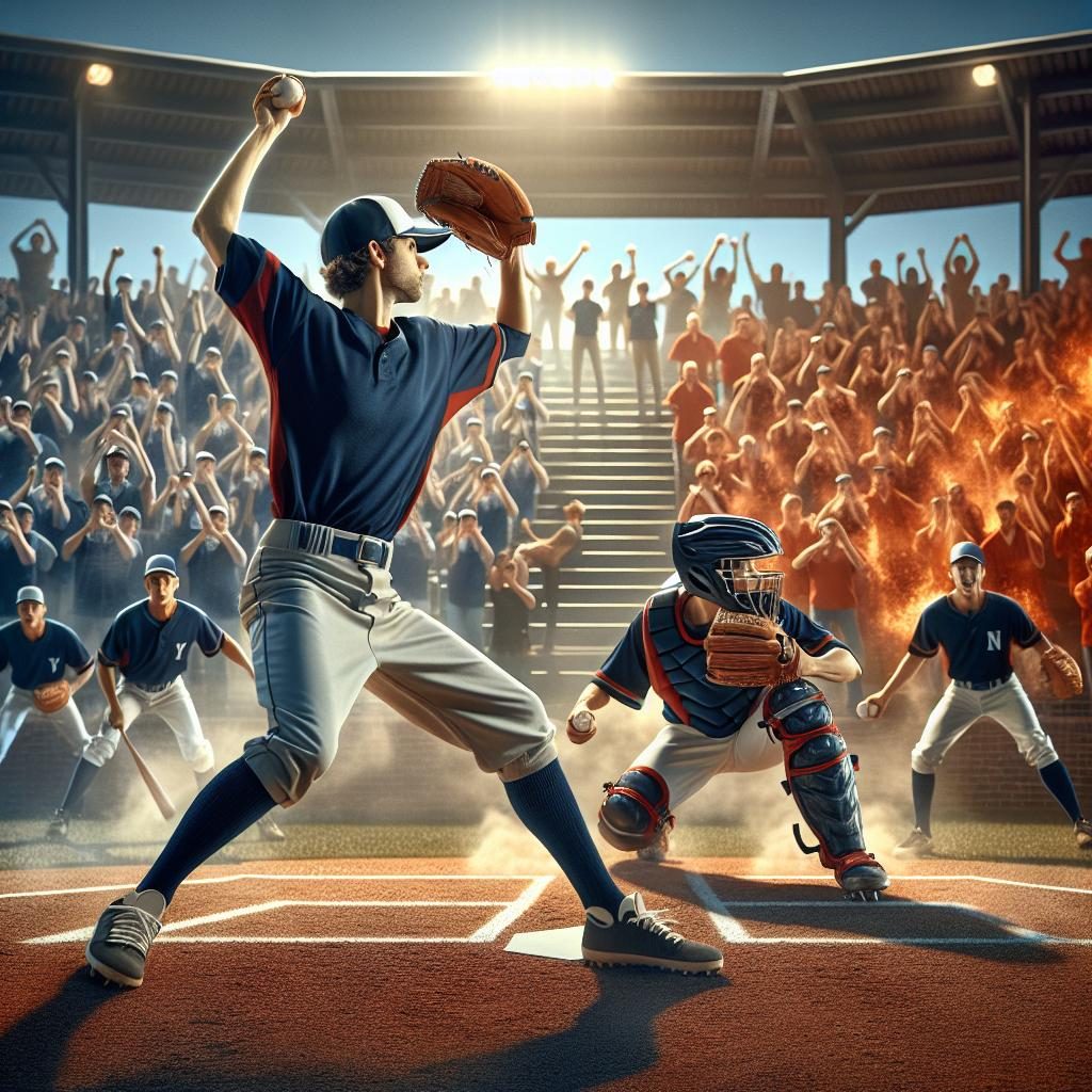 Baseball rivalry showdown imagery.