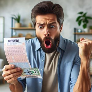 Man celebrates lottery win