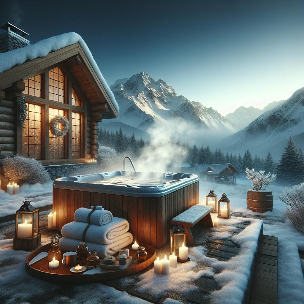 Winter spa relaxation concept