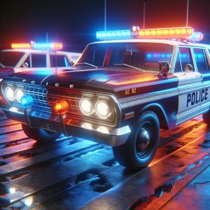 Police car with lights.