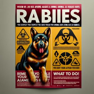 Rabies warning poster design.
