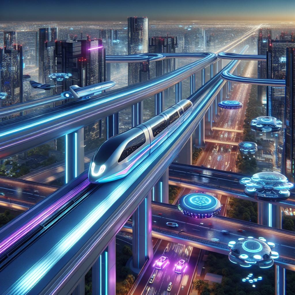 Futuristic transportation concept art.