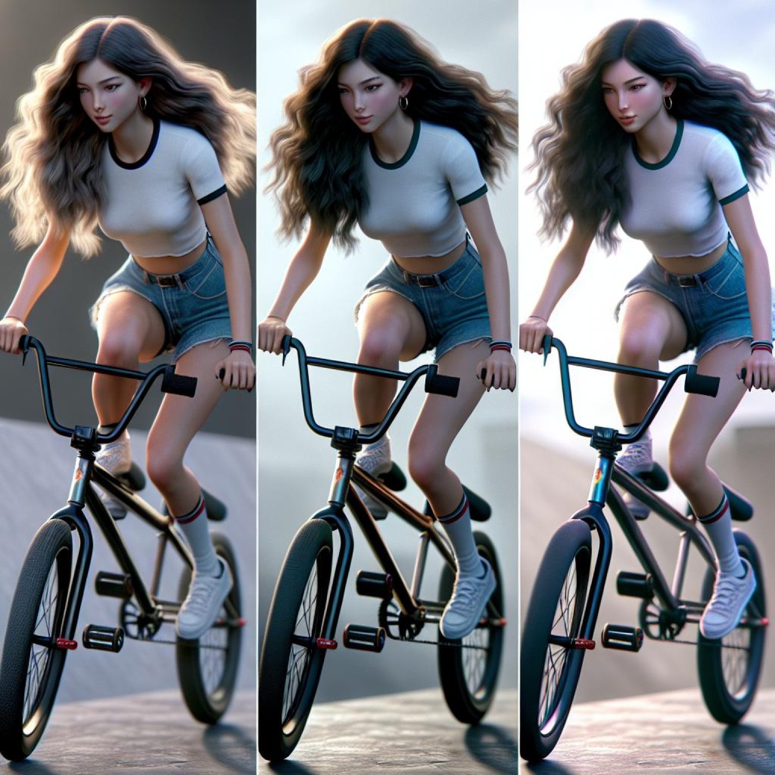 "Girl on BMX bike"