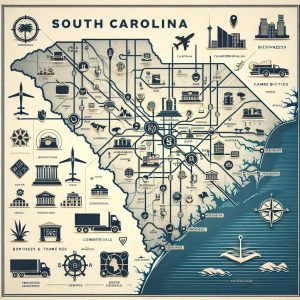 South Carolina business map.