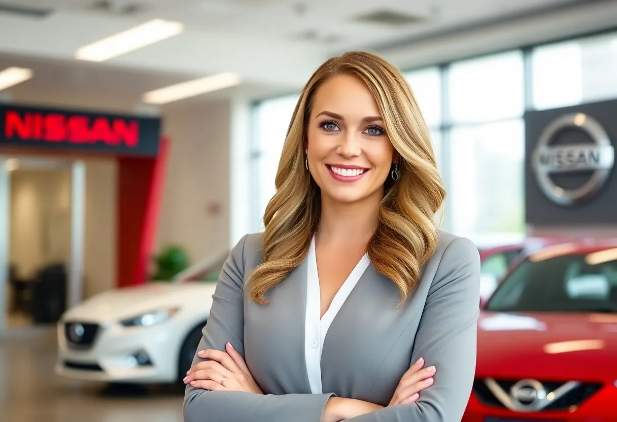 Allyson Witherspoon in her office as the new Chief Marketing Officer of Nissan.