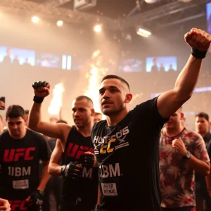 IBM and UFC logo integration at a sports event