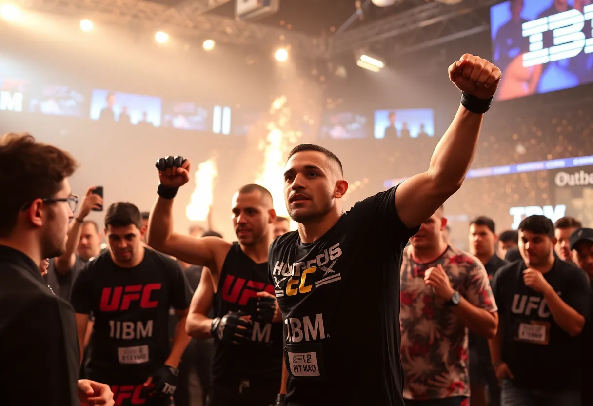 IBM and UFC logo integration at a sports event