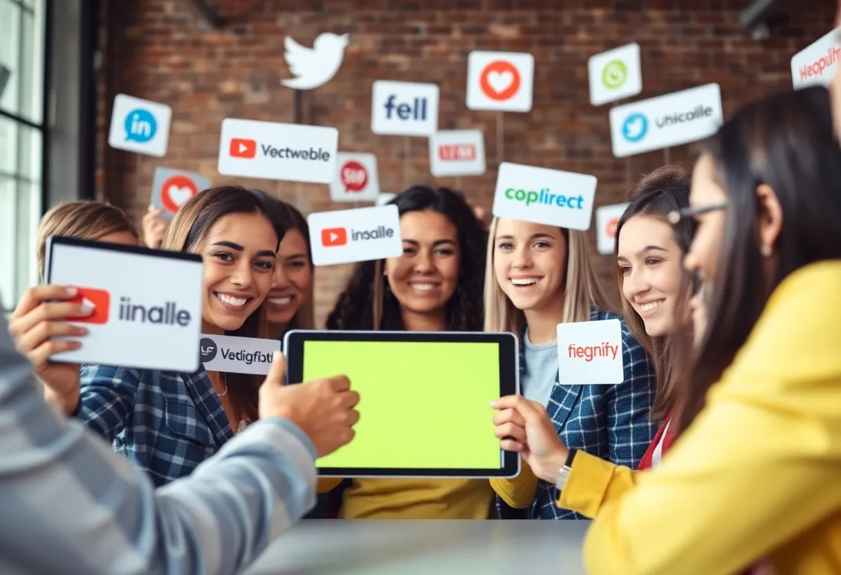 Businesses collaborating on a cross-promotion strategy for enhanced reach.