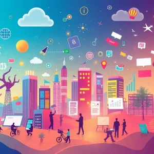 A visual representation of the digital marketing landscape in 2025 showcasing key trends.