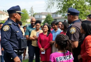 Community members engaging with law enforcement officers in York County