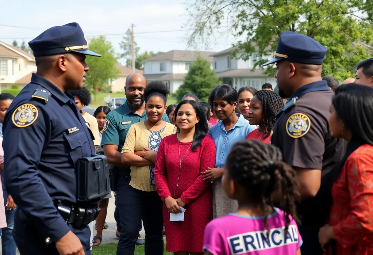 Community members engaging with law enforcement officers in York County