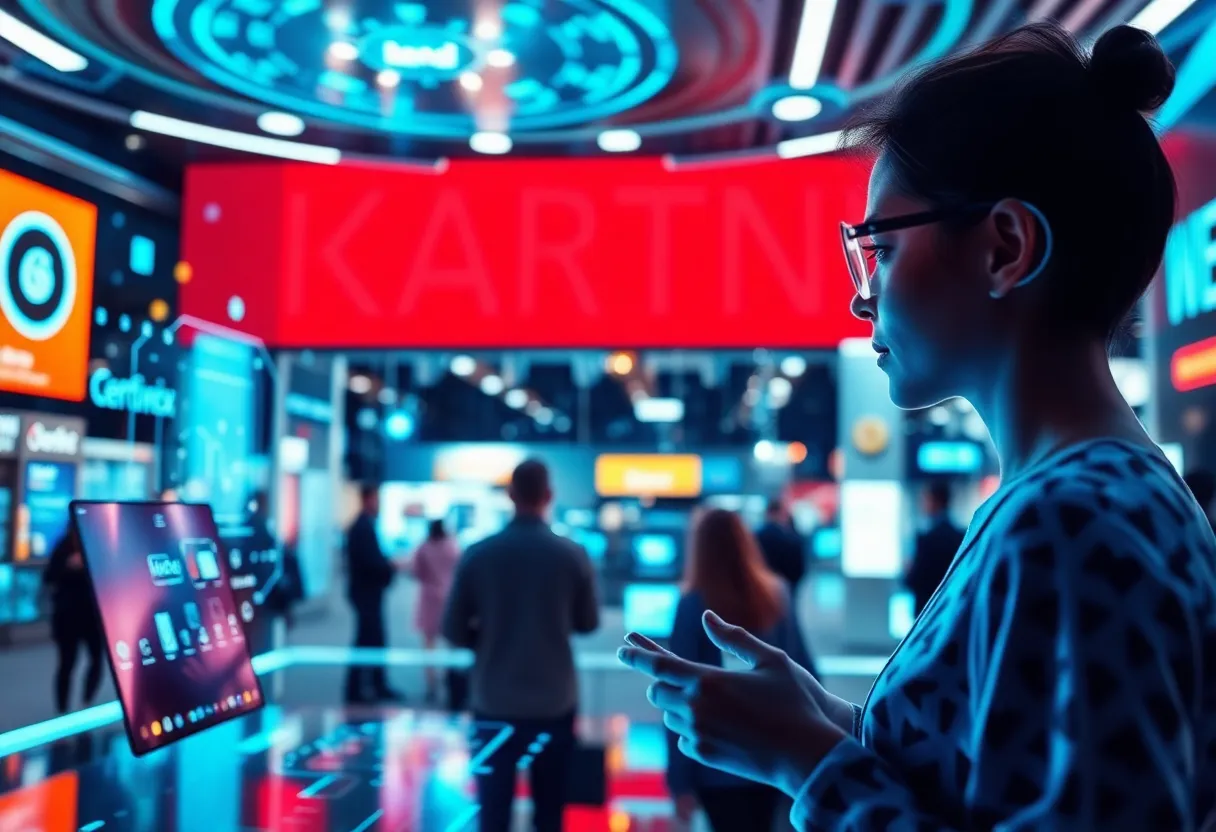 Futuristic representation of digital marketing trends with AI and visual search