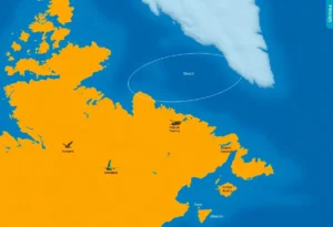 Map showing Greenland's location and strategic significance.