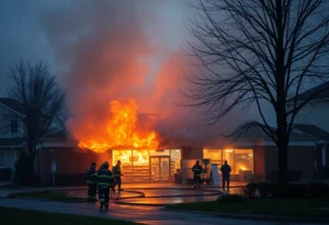 Firefighters battling flames at Harris Teeter, Ballantyne