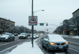 Snow-covered streets in Houston during the winter storm