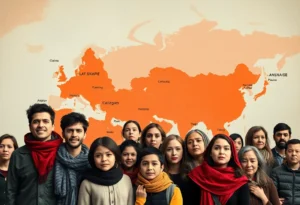 Map indicating conflict zones related to refugee immigration policies