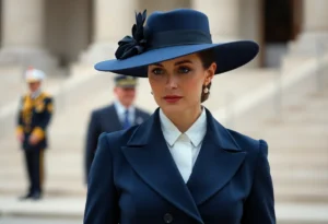 Melania Trump's navy outfit at the inauguration symbolizing elegance and mystery