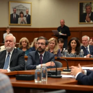 Residents attending the Rock Hill City Council meeting discussing community matters.