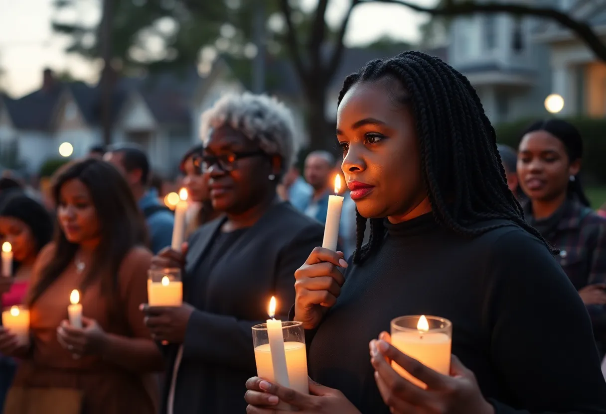 Residents participating in a vigil for victims in Rock Hill
