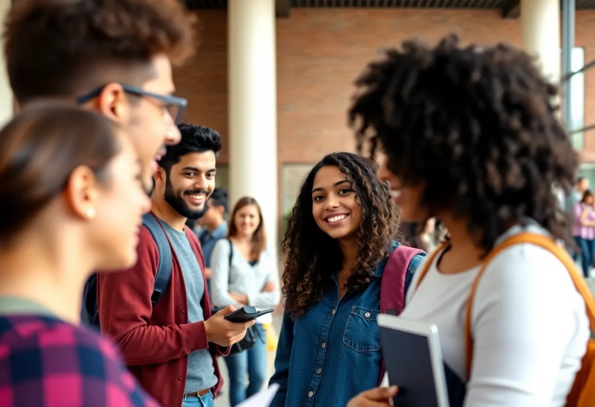 Students collaborating on an educational project at Winthrop University.