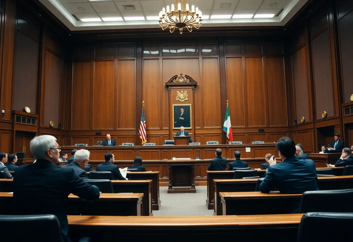Interior of a courtroom emphasizing diversity in justice
