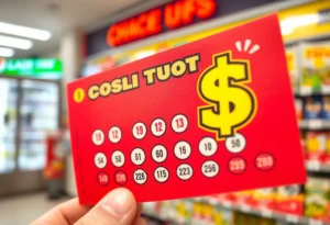 Fort Mill man celebrating his lottery win with a scratch-off ticket