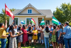 Community members gathered for the Cunningham Family House Blessing in Rock Hill.