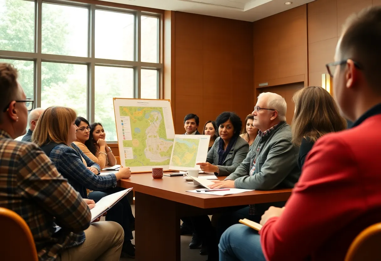 Community meeting discussing parks in Lake Wylie.