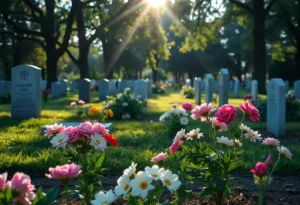A serene scene of remembrance for a beloved educator