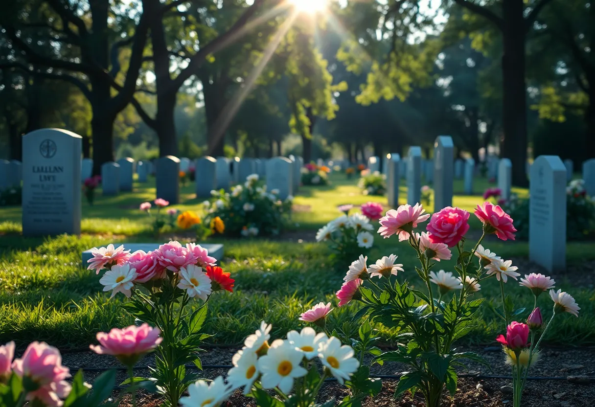 A serene scene of remembrance for a beloved educator