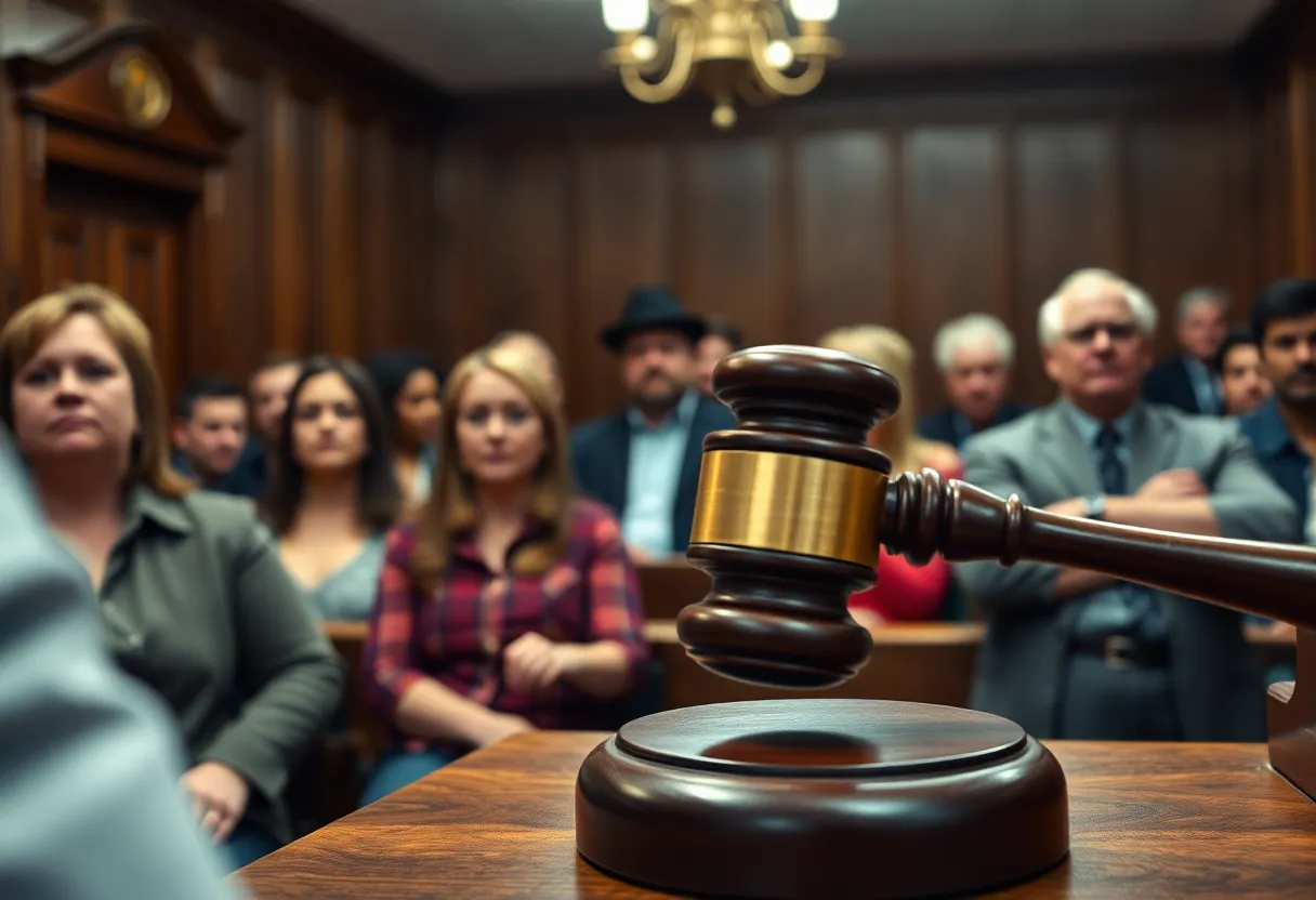 Courtroom scene depicting tension in Rock Hill regarding the Jimar Neely case