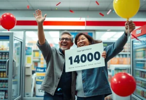 Celebration of Rock Hill lottery winners at Quick Food Mart