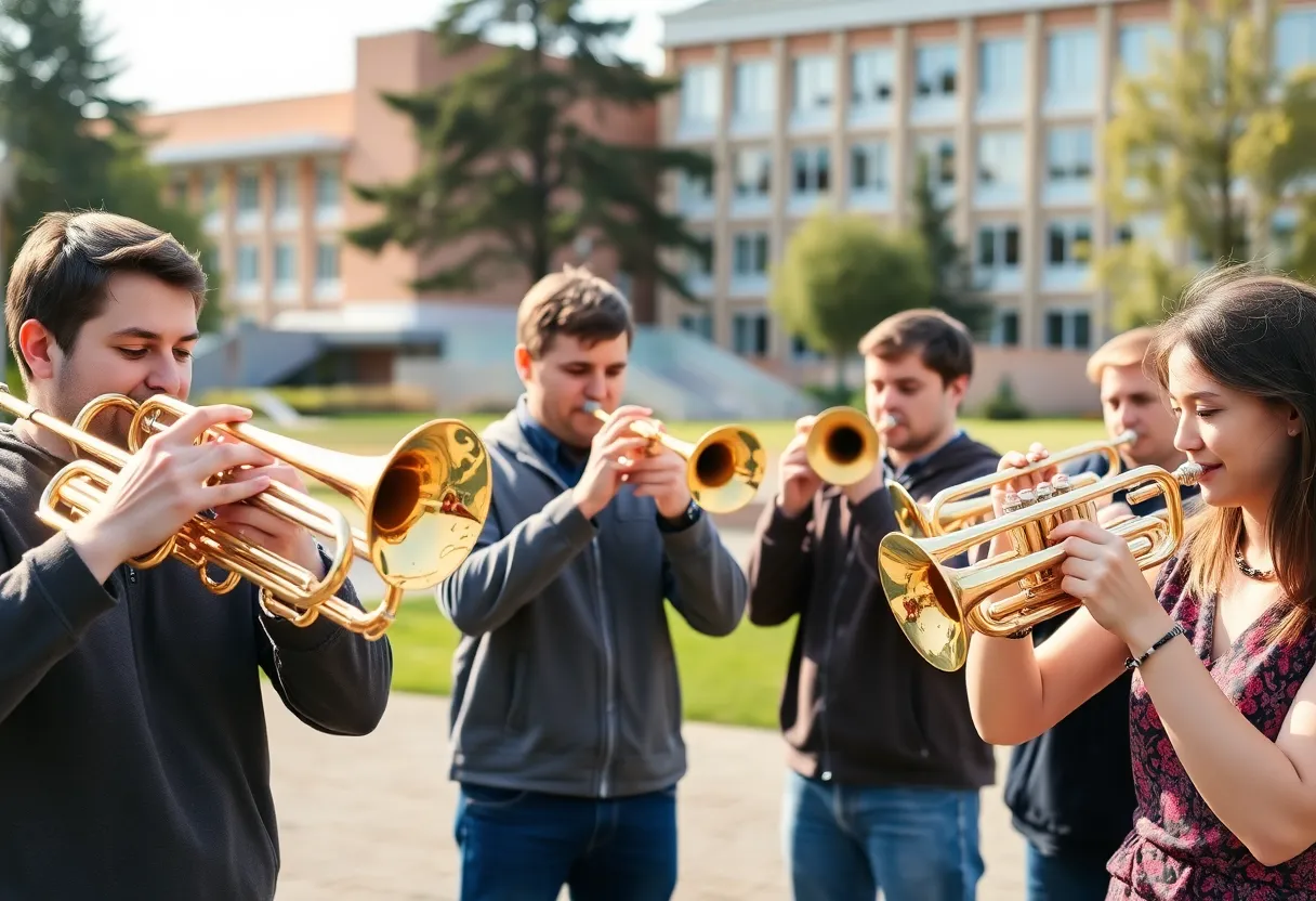 Winthrop University Trumpet Ensemble performing