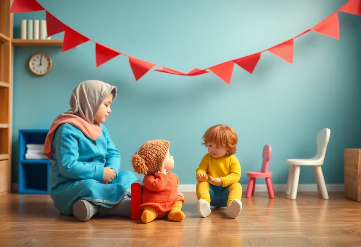 Illustration representing child safety concerns in daycare centers.