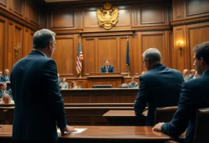 A judge in a courtroom discussing deportations.