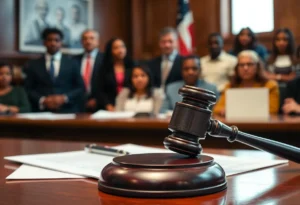 Courtroom symbolizing justice and civil rights