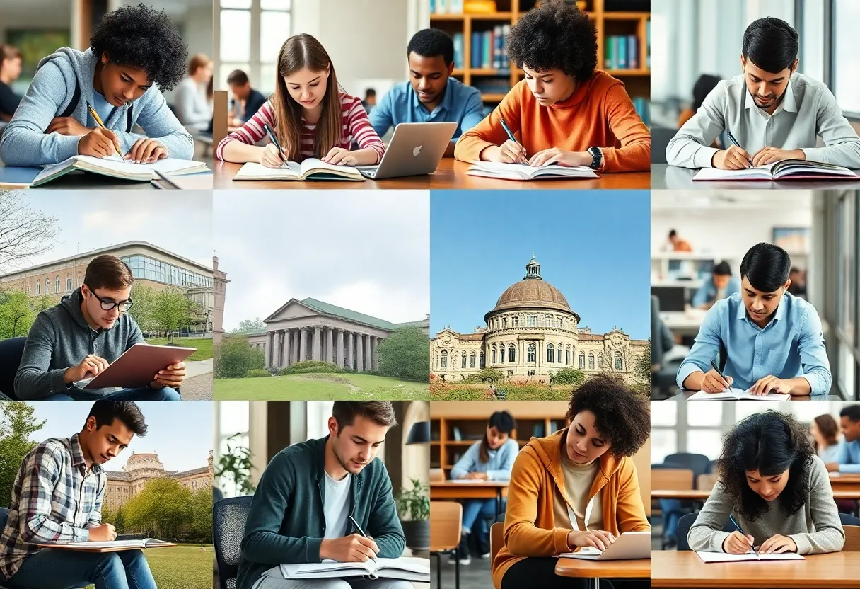 Diverse students studying in a classroom setting, highlighting the impact of education budget cuts.