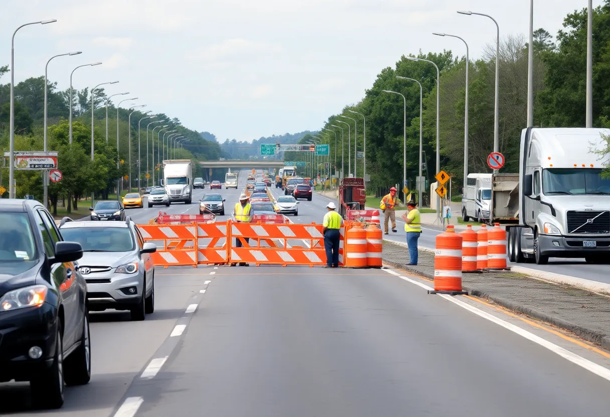 Traffic congestion due to construction in Fort Mill, SC
