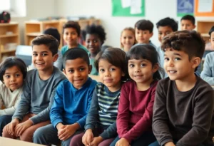 A diverse classroom depicting inclusion and engagement among students.