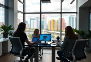 Kobe Digital's new office in Miami, showcasing collaboration in digital marketing.
