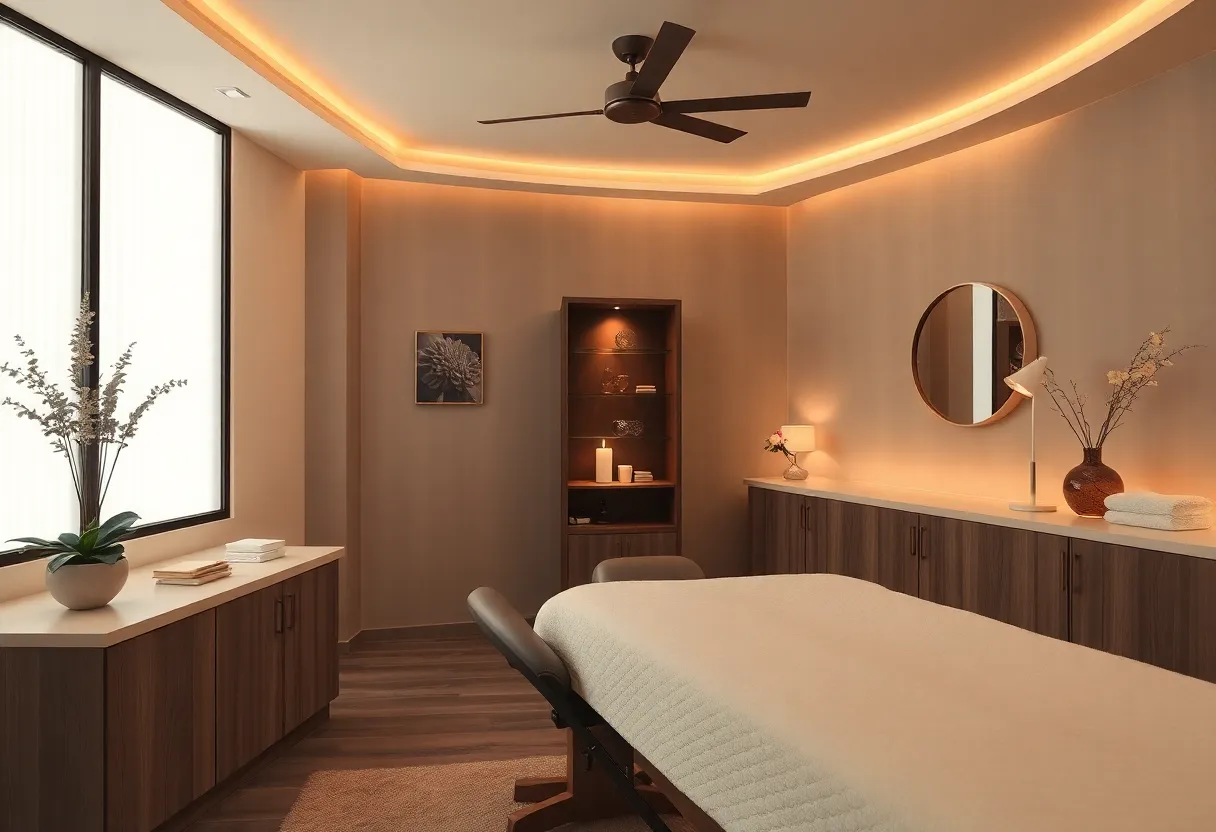 Interior of Head Spa Sanctuary showing a calming treatment room for scalp massages