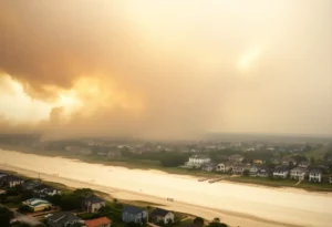 Firefighters battling the Myrtle Beach wildfires